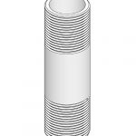 48in Long - 1/8ips Thread (3/8in O.D) Threaded Pipe Stem with 3/16in long  thread on both ends - Unfinished Aluminum